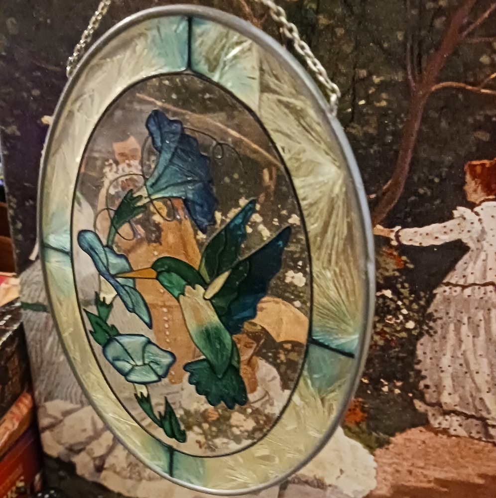 🌅Hummingbird Stained Glass Window Hangings Bird Suncatcher for 🪟 New!